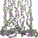 4 Pcs 33 Ft Fake Rose Vine Flowers Plants Artificial Flower Hanging Rose Ivy Home Hotel Wedding Party Garden Art Decor Garden Craft Arrangement Decoration, Presents For Women (Purple + Dark Purple)