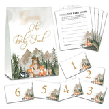 Find The Baby Food Party Games, Woodland Baby Shower Game Set (1 Standing Sign + 20 Answer Cards + 6 Number Cards), Safari Animals Name The Baby Food Game, Baby Shower Favors Decorations(02)