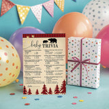 Lumberjack Baby Shower Game — Baby Trivia Game — Pack Of 25, Country Buffalo Plaid Rustic Boy Baby Shower Games, Lumber Jack Bear Red Plaid, Fun Baby Facts Game Gender Neutral Shower Activity G805-Trv