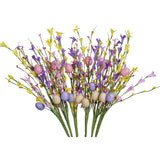 Easter Egg Stems,6Pcs 17In/43Cm Egg Picks With Forsythia Flowers For Flower Arrangement Vase Easter Decor