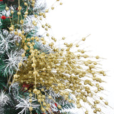Gold Artificial Glitter Berry Stem Ornaments, 10 Pack 19.7 Inches Fake Christmas Picks Decorative Glitter Bead Sticks For Christmas Tree Diy Wreath Crafts Vase Gift Fireplace Holiday Home Decor