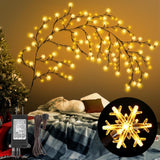 7.5 Ft Willow Vine Light Christmas Room Decor 144 Leds Artificial Plants Tree Branches Indoor Decorative With 8 Light Mo