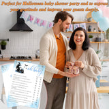 Hilarious Baby Shower Games, 25 Sets Halloween Oh Baby True Or False + Answer Card, Blue Witch Gender Reveal Game Cards For Party Announcement Supplies - B06