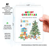 Christmas Thank You Early Childhood Card For Preschool Teachers, Christmas Card Cute School Themed, Daycare, Nanny Appreciation Gifts, Words Of Thanks For Child Care Aide, Volunteers, Pre K Teacher