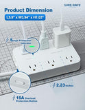 6 Outlet Surge Protector Power Strip 4 USB Ports USB C 1050J 6 Ft Flat Plug