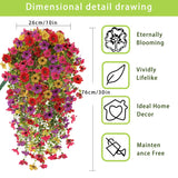 Artificial Fake Hanging Flowers Plants For Outdoor Spring Summer Decoration, 4Pcs Uv Resistant Look Real Trailing Vines For Outside Home Planter Porch Patio Valentine'S Day Decor(Multicolour)