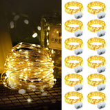 Led Fairy Lights 3 Modes 7Ft 20 Led Battery Operated String Lights Waterproof Silver Wire Firefly Starry Moon Mason Jar