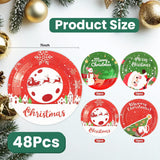 48 Pcs Christmas Paper Plates, Disposable Xmas Dessert Plates Snowflake Plates Santa Claus Dinnerware For Merry Christmas Holiday Party Supplies