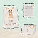 Guess The Baby Food Party Games, Boho Bear Balloon Baby Shower Game Set (1 Standing Sign + 20 Answer Cards + 6 Number Cards), Watercolor Brown Name The Baby Food Game, Baby Shower Favors