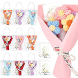 10 Sets Crochet Flowers Bouquet For Mom Grandma Lady Women Handmade Knitted Artificial Flowers With Sunflower A Bunch Of Love Cards In Gift Bags Favors
