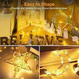 30 Pack Battery Operated Fairy Lights 7FT 20 LED Warm White Mini String Lights 3 Modes Waterproof for Mason Jars Wedding Decor