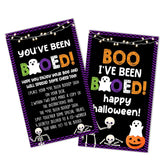 Halloween Boo Game, You’Ve Been Booed Trick Or Treat Gift Tags, 50 Pcs I'Ve Been Booed Card, Ghost Themed Halloween Party Favors Supplies -A05