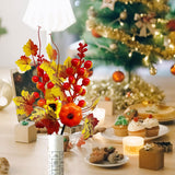 Hanture 6 Pcs Artificial Fall Berry Picks Fake Orange Pumpkin Stems Assorted Faux Maple Leaves Branches With Sunflower Pumpkin Autumn Floral Twigs Bouquet Thanksgiving Home Decor, B,D,F,A,C,E