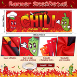 62 Pcs Chili Cook Off Decorations Set, 71" X 24" Chili Cook Off Banner, Pepper Contest Ballot Box With 60 Voting Cards For Mexican Fiesta Cooking Contest Bbq Party Supplies