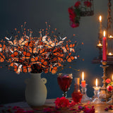 8 Pcs Monarch Butterfly Day Of The Dead Decorations, Artificial Butterfly Picks Flower Bouquet For Altar Vase Filler Table Centerpiece Home Decor Halloween Floral Arrangements