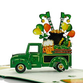 Cutpopup St Patricks Day Card Pop Up, 3D Greeting Card (Patrick Car)