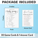 Baby Shower Games For Boy Or Girl, Name That Baby Song, Funny Baby Shower Game Cards, Gender Neutral, Baby Shower Party Supplies & Decorations, 30 Game Cards & 1 Answer Card -A11