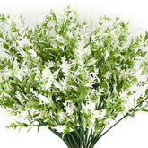10 Pcs Artificial Flowers Artificial Greenery Lavender Fake Flowers Uv Resistant Shrubs Artificial Plants For Indoor Outside Garden Home Wedding Farmhouse (White)