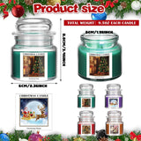 4 Pcs Christmas Candle Set Scented Candles Gift 9.5 Oz For Women Men, Xmas Scents Of Christmas Tree Cookies Spice Plums