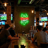 Beer Bar Neon Sign Green LED USB Light for Man Cave Wall Decor Party Room Sign