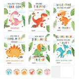 Valentines Day Cards For Kids 24Pcs Dinosaur Valentines Greeting Cards Bulk Valentines Gifts Exchange Cards With Envelopes And Stickers For Boys Girls School Classroom Exchange Gift