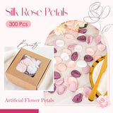 300Pcs Artificial Flowers Silk Fake Pink Rose Petals Flower Girl Scatter Pedals For Aisle Centerpieces Table Confetti Party Favors Home Wedding Valentines Proposal Anniversary Decorations