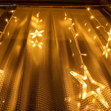 12 Stars 138 Leds Fairy Lights Star String Lights Star Curtain Lights 8 Modes For Christmas Wedding Home Garden Bedroom