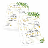 25 Greenery Wedding Advice Cards Boxes For Reception, Wedding Guest Book, Advice For Bridal Shower Games, Guests Advice And Groom Wedding Games