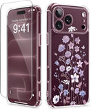 Clear Floral Slim Protective Case for iPhone 18 Pro and iPhone 17 Pro Women