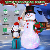 7Ft Christmas Snowman Inflatables Decoration With Led Lights, Blow Up Outdoor Decoration For Christmas Party, Holiday Xm