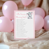 Pink Elephant Baby Shower Games Who Knows Mommy Best - Pack Of 25 - Girl Baby Shower Game, New Parent Couples Coed Funny Guessing Game Shower Activity, Questions Mom-To-Be Polka Dot Sku G500-Wkm