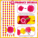 10 Pcs 5 Ft Marigold Garland Day Of The Dead Artificial Marigold Flowers Garland For Wedding Indian Diwali Decoration, Dia De Los Muertos Decoration (Yellow And Purple)
