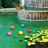 Artificial Floating Water Lily Lotus Flower Pond Decor 3.94 Inch Simulated Lotus For Garden Home Patio Water Feature Decoration
