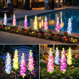 4 Pack Upgraded Delphinium Solar Garden Lights 36 LED Waterproof Outdoor Flower Decor