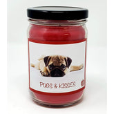 Sugar Cookies Candle ~ Pugs & Kisses Candle ~ All Natural Premium Soy Wax 12Oz Candle ~ Pug/Puggle Puppy Lovers Gift ~ Made In Usa By (Red Sugar 12Oz Glass)