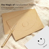 26-Pack Magic Scratch Thank You Cards Bulk Set With 26 Envelopes, 12 Wooden Pens & 26 Smile Cards - 5.3X3.7 Inch Envelopes, 5X7 Inch Foldable Cards | Perfect For Birthdays, Weddings, Business,Baby Showers & More