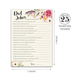 Boho Dad Jokes Baby Shower Games, Daddy Jokes Shower Trivia Games — Pack Of 25 — Fun Dad Joke Game, Girl Bohemian Pink Floral Funny Joke Trivia, Rustic Sprinkle Gender Reveal Party, Birthday G400-Djk
