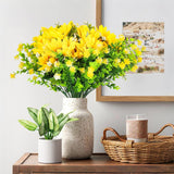 Sunflower Artificial Flowers For Outdoors, Indoor Fake Floral With Ground Spike For Door Yard Porch Patio Garden Window Box Office Table Kitchen Home Planter Pot Vase Flowerpot Yellow White (B)