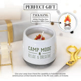 Pavilion Gift Company - Camp Mode - 11oz Wax Reveal Secret Surprise Message Single-Wick Jasmine Scented Candle Outdoorsy Adventurous Camper Lover Friend Gift RV Cabin Tent Camping Housewarming Present