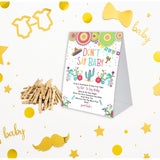 Don'T Say Baby Game For Baby Shower, 50 Wooden Clothespins And One Sign, Fiesta Taco Theme, Pins For Baby Shower Decorations, Gender Reveal Games, Baby Shower Supplies-Bb15
