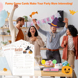 Baby Shower Games, Halloween Baby Predictions And Advice Cards, 25 Double-Sided Game Cards For Gender Reveal Party Decorations Supplies Announcement - B02