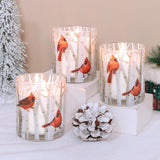 Christmas Scented Candles, 6.5Oz Soy Wax Candle With Cardinal Decals - Aromatherapy Candle - Long Lasting Burn Time, Christmas Thanksgiving Gifts For Women, Set Of 3