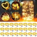 24 Pack Fairy Lights 3 Modes 7Ft 20 Led Waterproof,Battery Operated Silver Wire Firefly Starry Moon Mini String Lights F