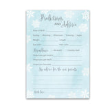 Snowflakes Prediction And Advice Cards - Pack Of 25 - Winter Wonderland Blue Boy Baby Shower Game, Wishes For Mommy & Daddy Message Baby It’S Cold Outside Activity Keepsake Frost Holiday G781-Pdav