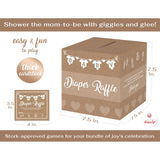 Baby Shower Games For Girl Or Boy, 50 Diaper Raffle Tickets, Diaper Raffle Ticket Cards Box, Baby Shower Decorations, Raffle Prizes, Ideas