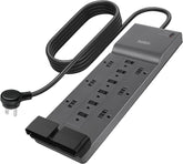 12 Outlet Surge Protector Power Strip 8FT Heavy Duty Extension Cord 3780J Flat Plug