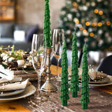 Green Christmas Tree Shaped Taper Candles 10 Inch Unscented Christmas Tree Candles Decorative Aesthetic Xmas Relaxation Gifts For Centerpiece Decorations(6 Pcs,Stylish)