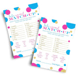 Baby Shower Animal Matching Games - 25 Pack - Fun Guessing Gender Neutral Party Game Cards - Boy Or Girl Favors, Pink And Blue, 4X6