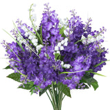 10Pcs Lilac Flowers Artificial Bouquet Fake Purple Flowers Faux Lilacs Mix Bush Artificial Purple Silk Flower Bulk Arrangements Summer For Table Centerpieces Home Kitchen Wedding Decorations