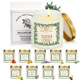 10 Pcs Christmas Thank You Teacher Gifts In Bulk 3.5 Oz Scented Appreciation Candle Gifts Christmas Home Decor For Teachers Women Men, 10 Fragrance